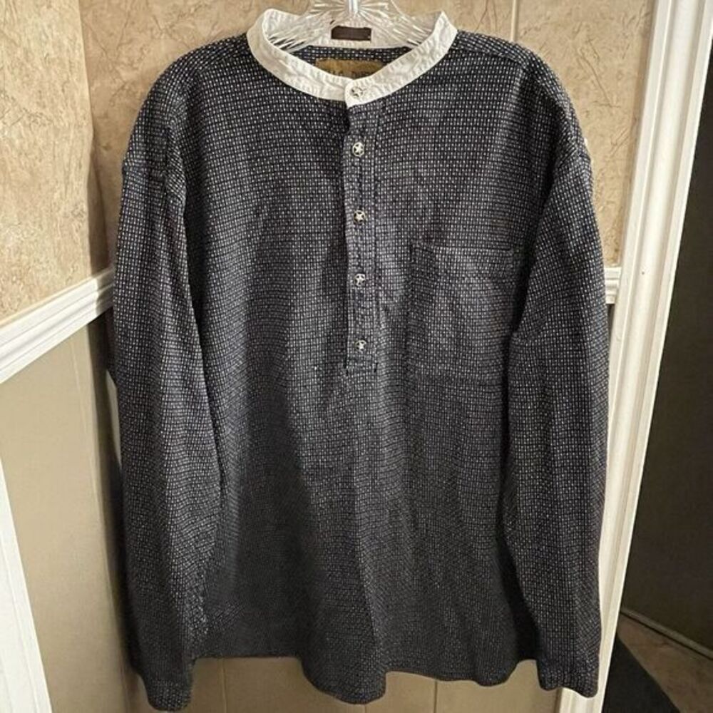 Palo Duro By Panhandle Slim Black White Men's Shirt Size XL Unique Buttons‎